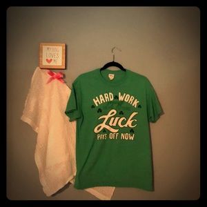 Gildan cotton hard work and luck t-shirt